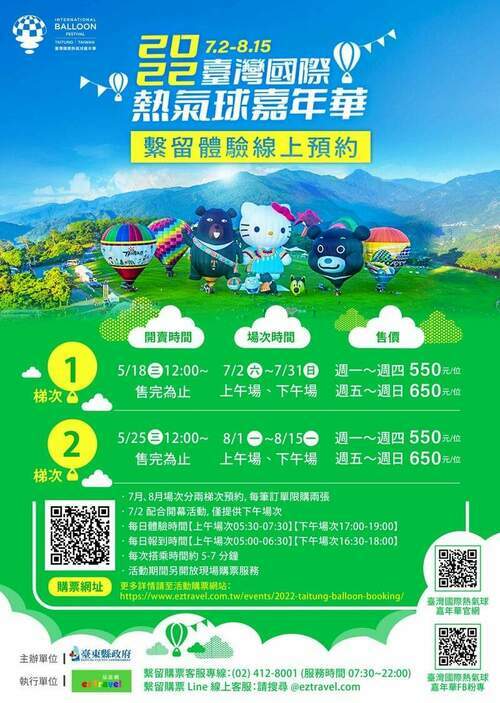 2022臺灣國際熱氣球嘉年華7月登場 繫留體驗18日開放預購 - 台北郵報 | The Taipei Post