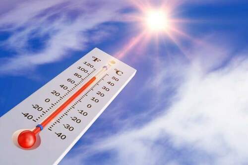 thermometer background sun 3d rendering
