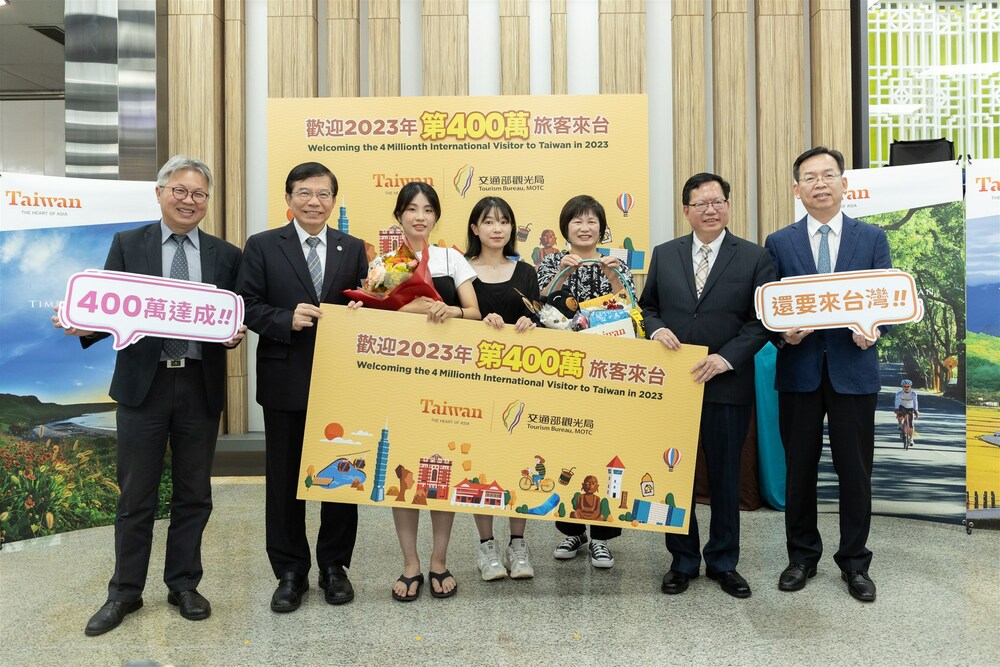 第400萬名國際旅客來自韓國，將體驗臺灣滿滿熱情與魅力