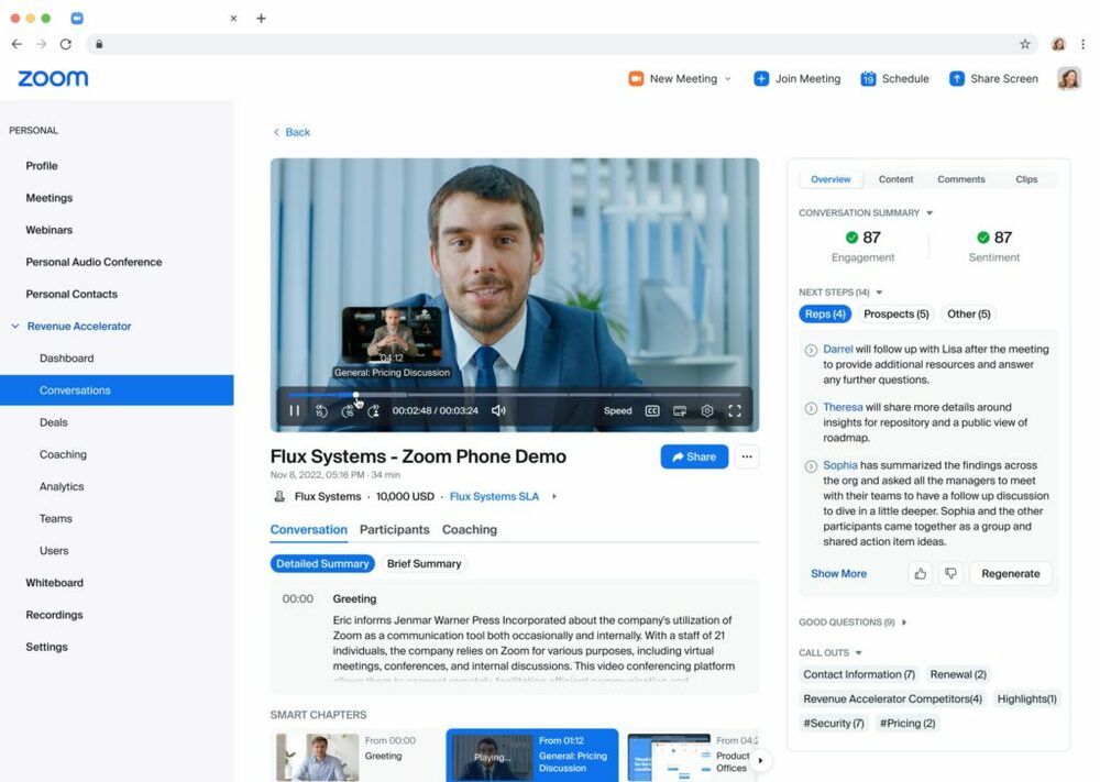 Zoom Revenue Accelerator 以 AI 助攻銷售成效 正式更名為 Zoom Revenue Accelerator