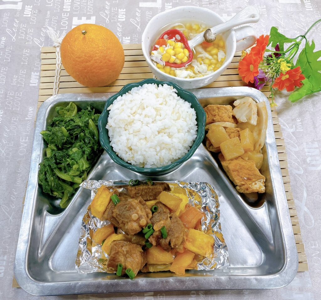 營養午餐選用在地新鮮食材-桃園學童享用美味地瓜