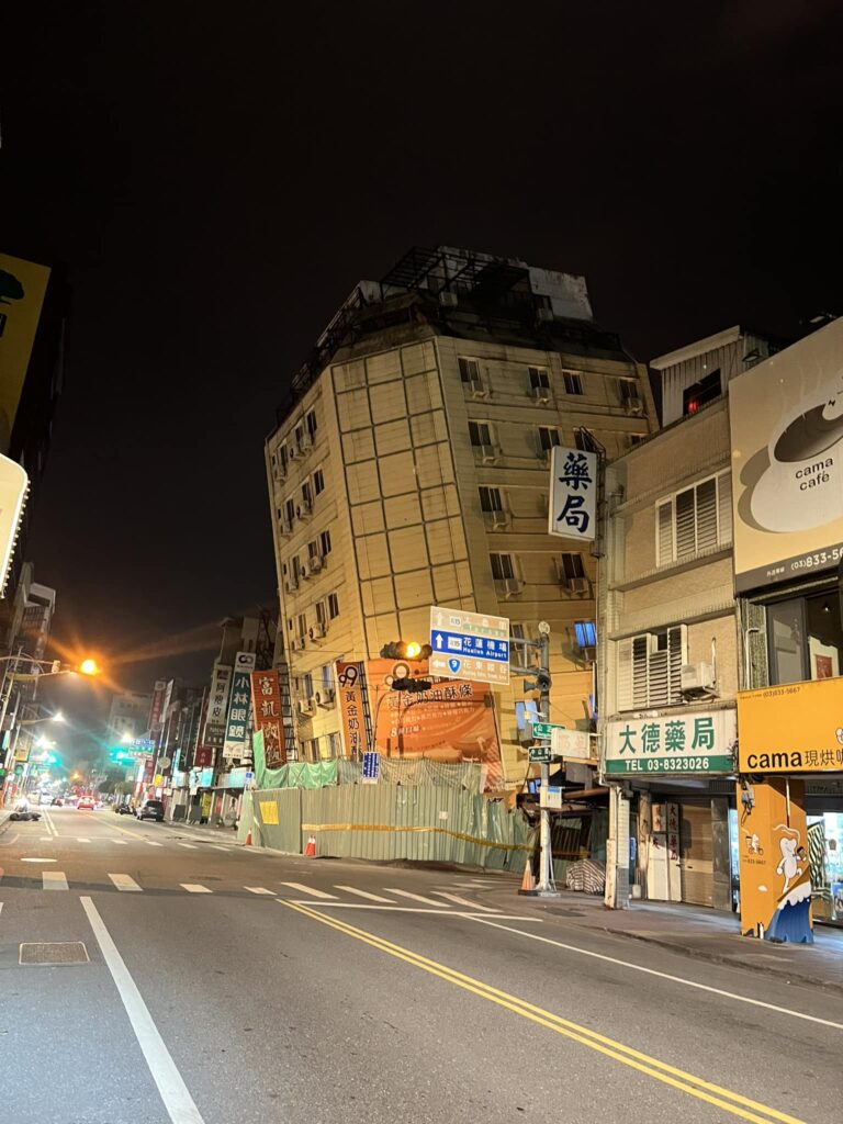 整夜都在搖　花蓮兩棟大樓傾斜　縣府緊急宣布停班停課