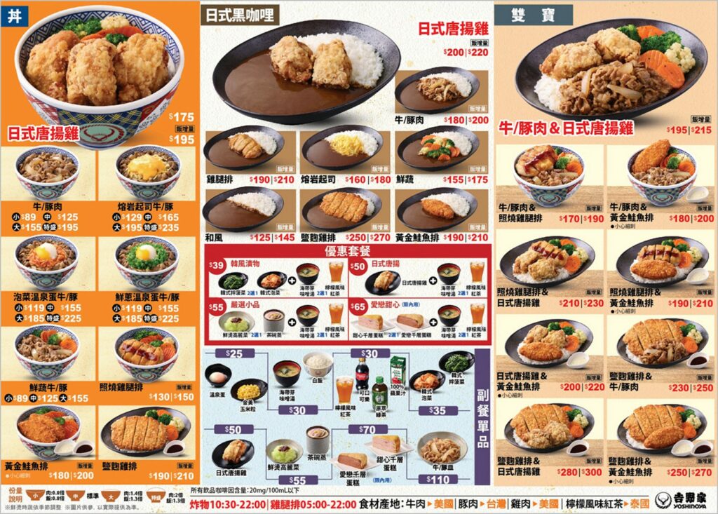 登錄發票抽東京雙人來回機票！-「吉野家」新菜單推日式黑咖哩和日式唐揚雞系列