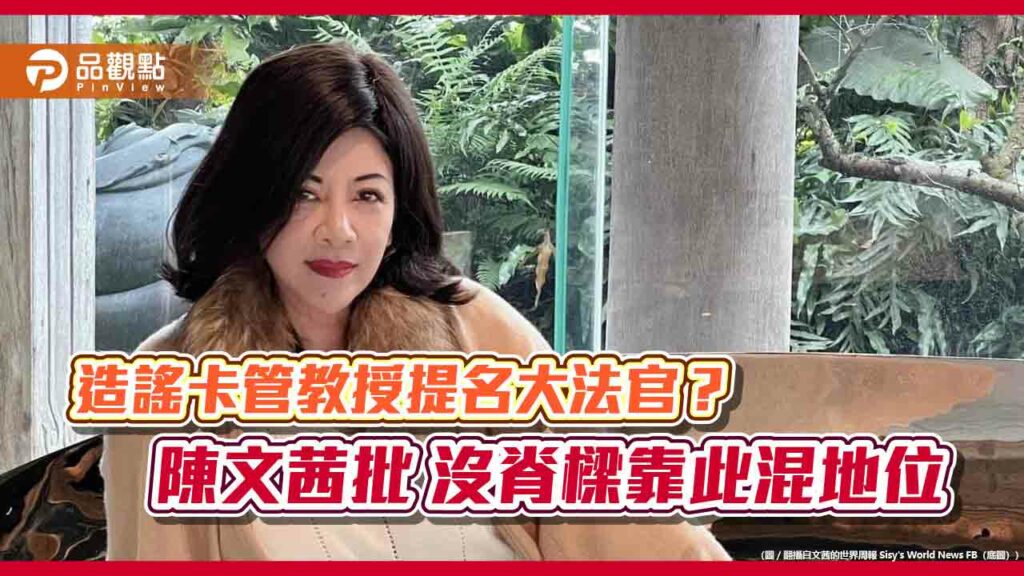 造謠卡管教授提名大法官？-陳文茜批-沒脊樑靠此混地位