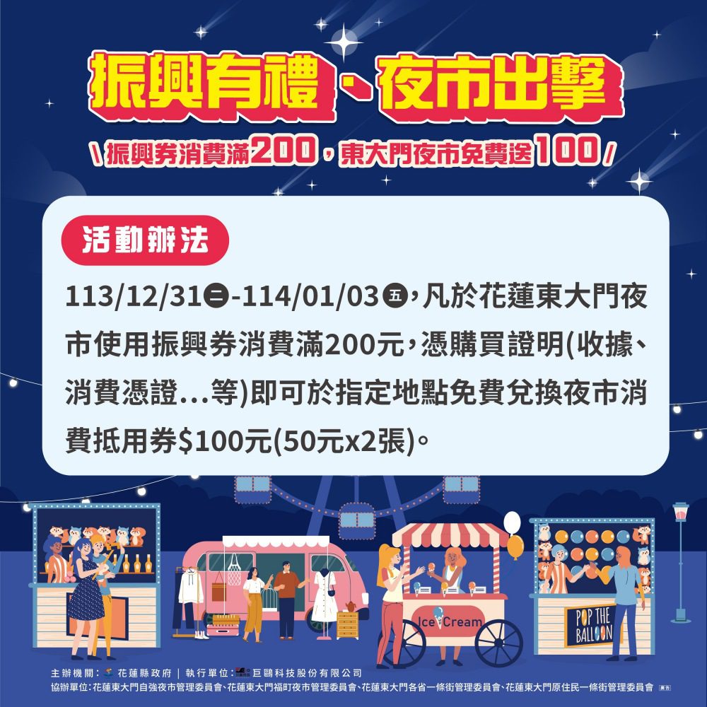 振興有禮，夜市出擊!-東大門夜市限時4天振興券加碼優惠跨年開跑囉！