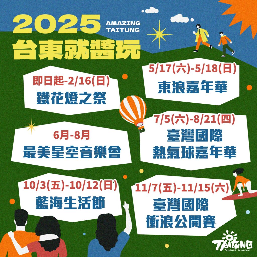 臺東縣2025五大觀光活動出爐-安排臺東假期訂房要趁早
