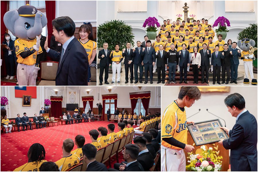 接見職棒總冠軍隊　賴清德：讓每個運動場上追夢的選手都有機會圓夢