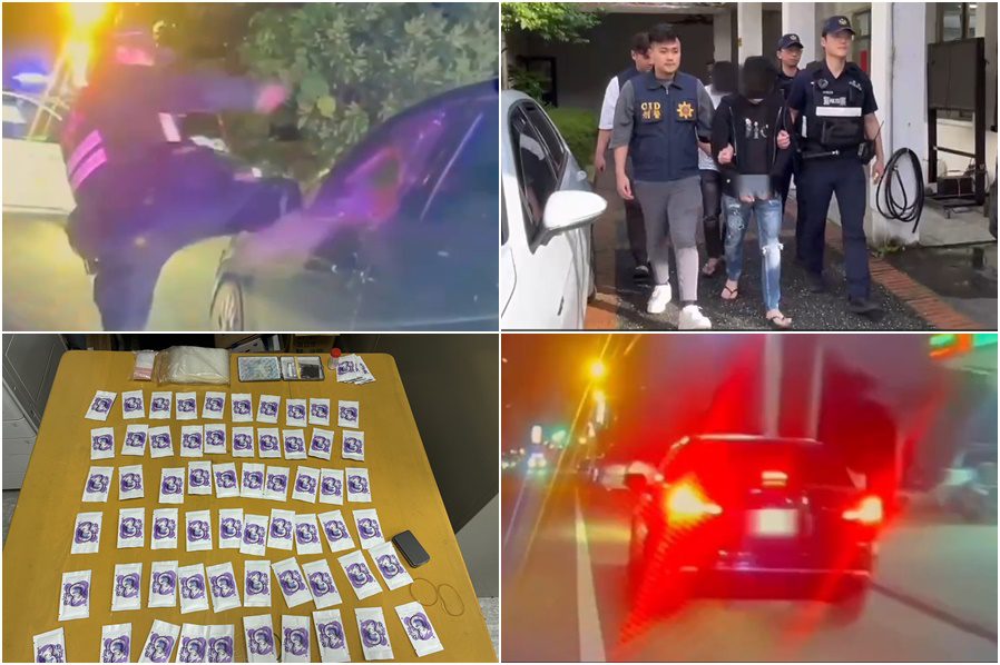 影音∕毒犯闖紅燈拒檢-勇警急追攔停破窗逮人