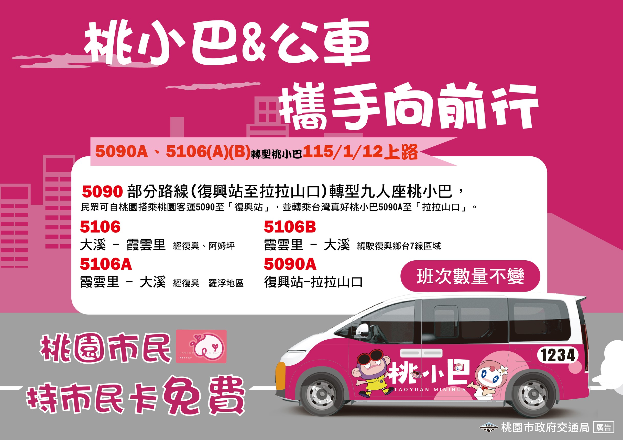 5090A與5106A、B公車轉型桃小巴 刷桃園市民卡免錢 - 台北郵報 | The Taipei Post 5090A與5106A、B公車轉型桃小巴 刷桃園市民卡免錢 - 台北郵報 | The Taipei Post