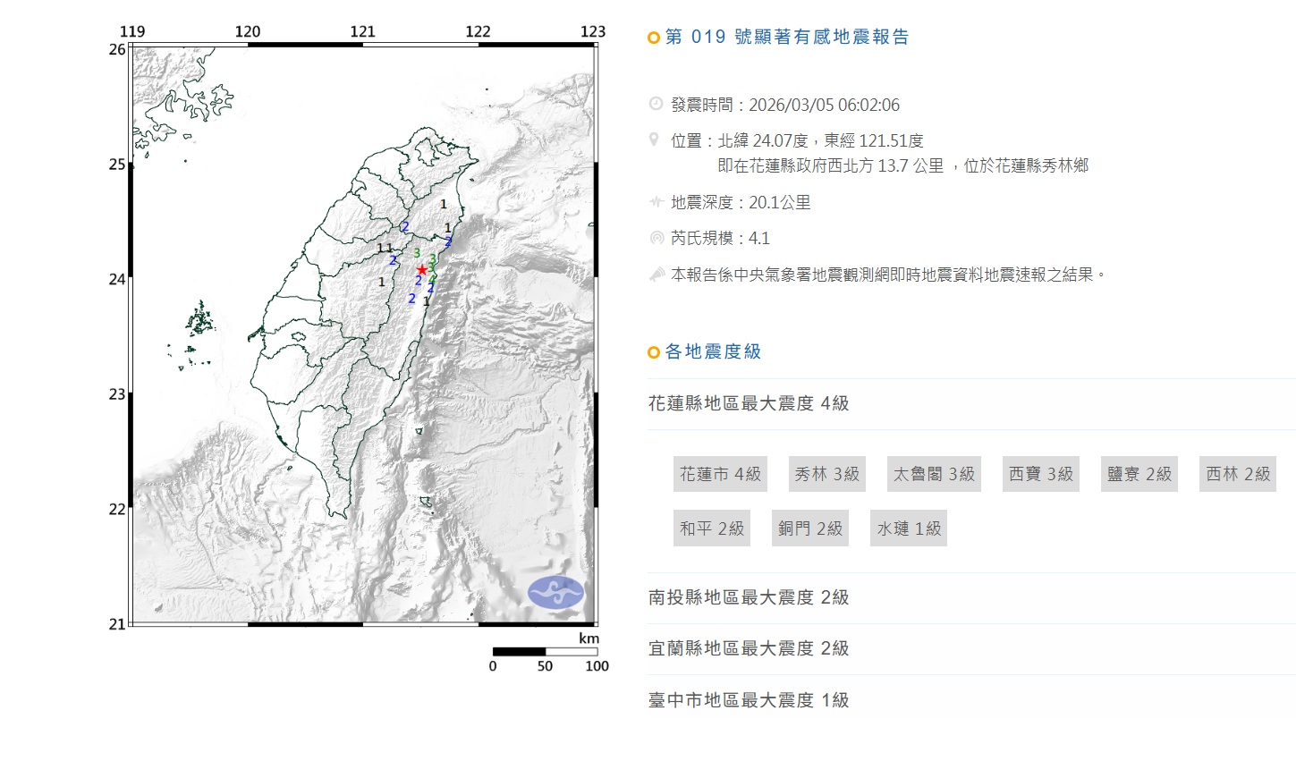 影音/終結71天無有感地震 花蓮上午發生規模4.1地震 - 台北郵報 | The Taipei Post 影音/終結71天無有感地震 花蓮上午發生規模4.1地震 - 台北郵報 | The Taipei Post