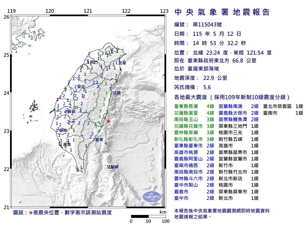 又來一震!5/12下午發生規模5.6有感地震 - 台北郵報 | The Taipei Post