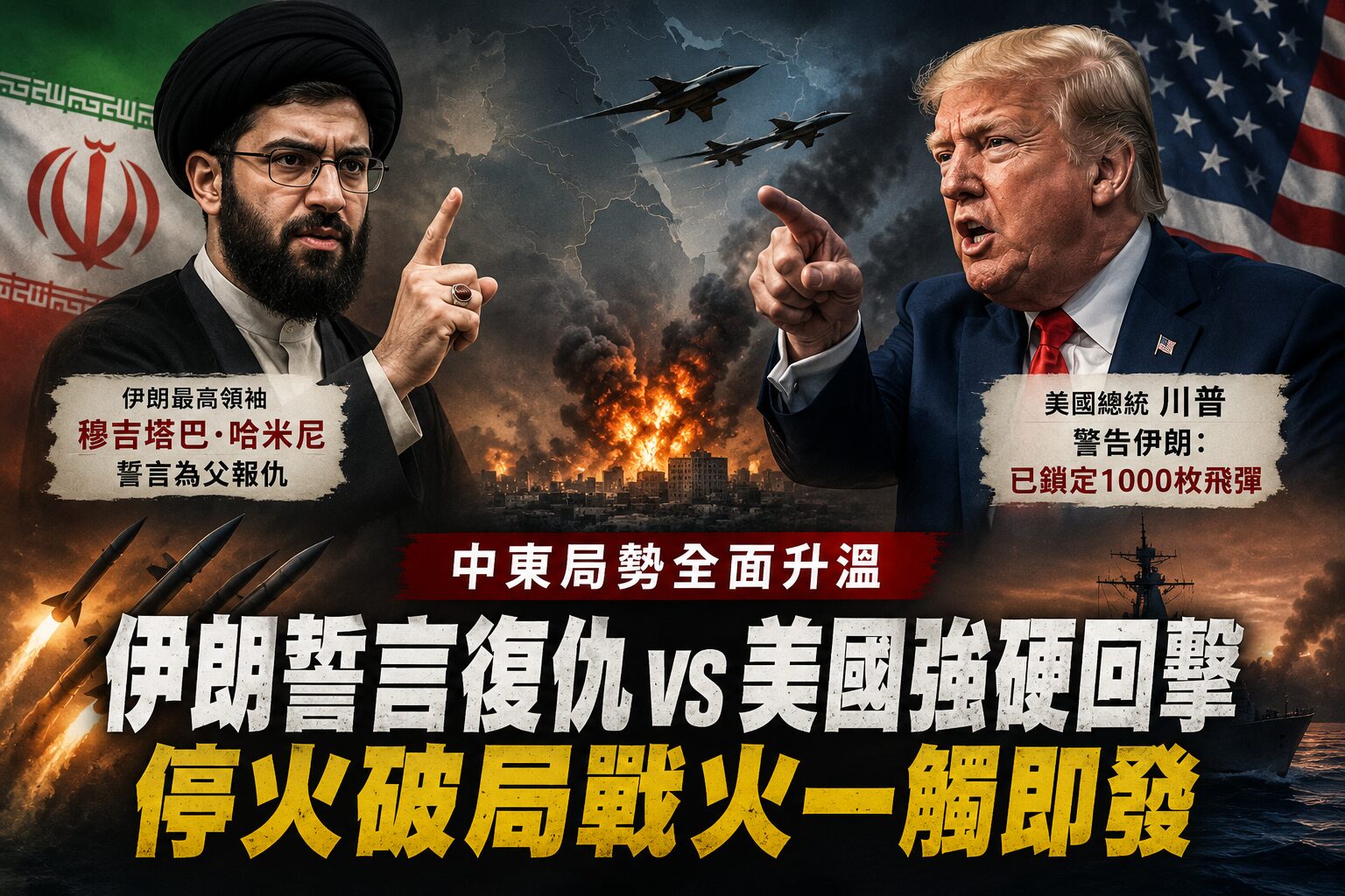復仇意志無可避免!伊朗新任最高領袖揚言起訴美以高層 川普強硬回嗆「千枚飛彈已就緒」 - 台北郵報 | The Taipei Post 復仇意志無可避免!伊朗新任最高領袖揚言起訴美以高層 川普強硬回嗆「千枚飛彈已就緒」 - 台北郵報 | The Taipei Post