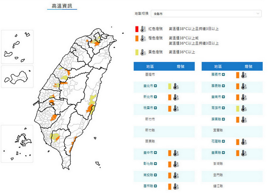 影音/20260722熱氣逼人 14縣市再亮橙黃高溫燈號 - 台北郵報 | The Taipei Post 影音/20260722熱氣逼人 14縣市再亮橙黃高溫燈號 - 台北郵報 | The Taipei Post