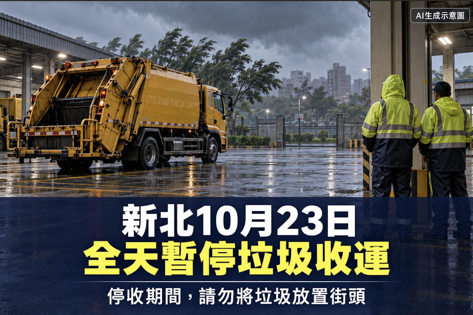 因應薔琵颱風來襲 新北市環保局宣布10月23日全市全天暫停垃圾收運 - 台北郵報 | The Taipei Post 因應薔琵颱風來襲 新北市環保局宣布10月23日全市全天暫停垃圾收運 - 台北郵報 | The Taipei Post